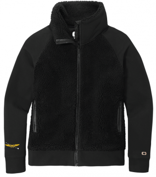 Ladies OGIO Sherpa Full Zip Fleece Black Jacket with NFO Wings & Hook